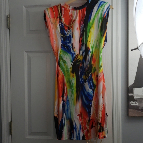 SALE EVERYTHING MUST GO Stunning Multi Color Bodycon Mini Dress - Picture 11 of 12